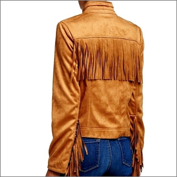 Rachel Roy Faux Suede Fringe Jacket #f8o49n16a34p5 - Picture 2 of 7